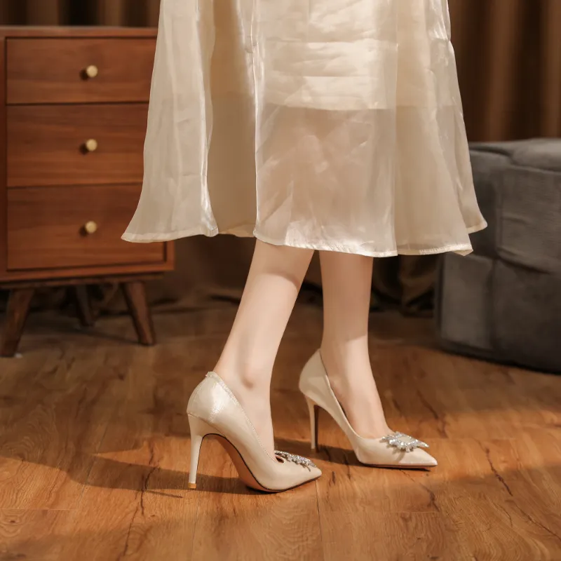 QITUMAUL Slim Heel High Heels Women's-11