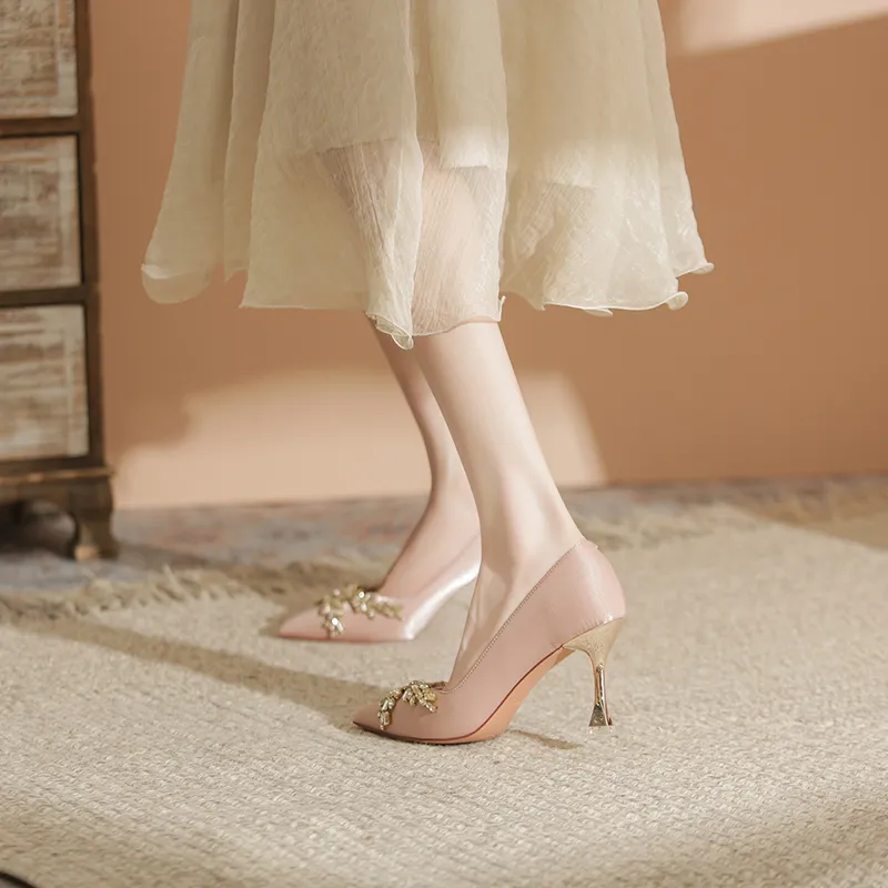 QITUMAUL High Heels Women's Champagne-24