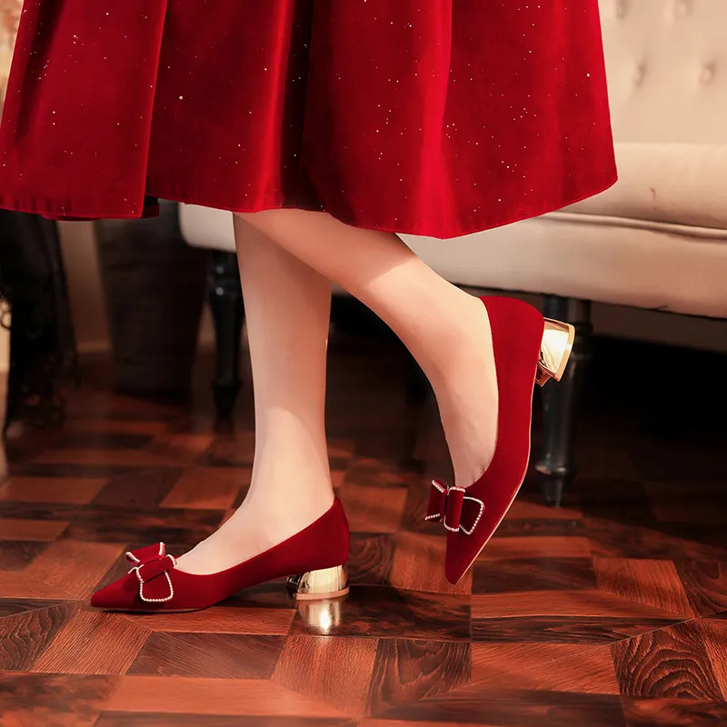 QITUMAUL High Heels Women's Red-5