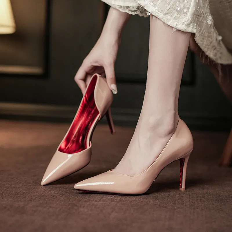QITUMAUL Slim Heel High Heels Women's-16