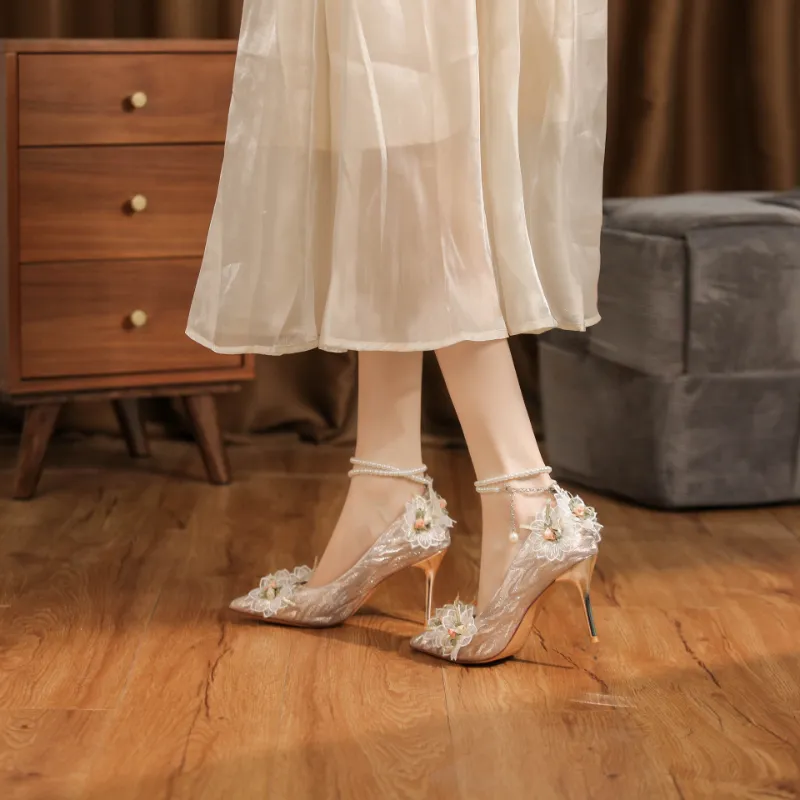 QITUMAUL Slim Heel High Heels Women's-14