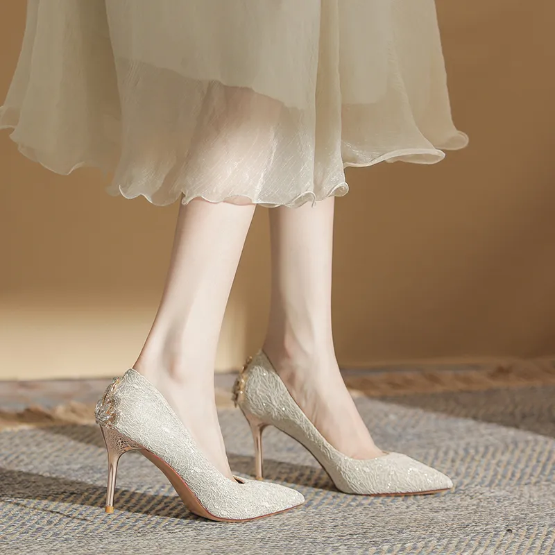QITUMAUL Slim Heel High Heels Women's-1