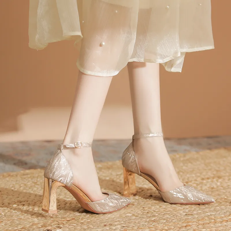 QITUMAUL Chunky Heel High Heels Women's-4