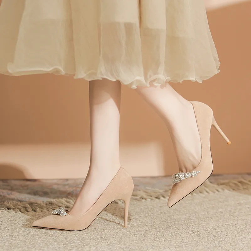 QITUMAUL Slim Heel High Heels Women's-12
