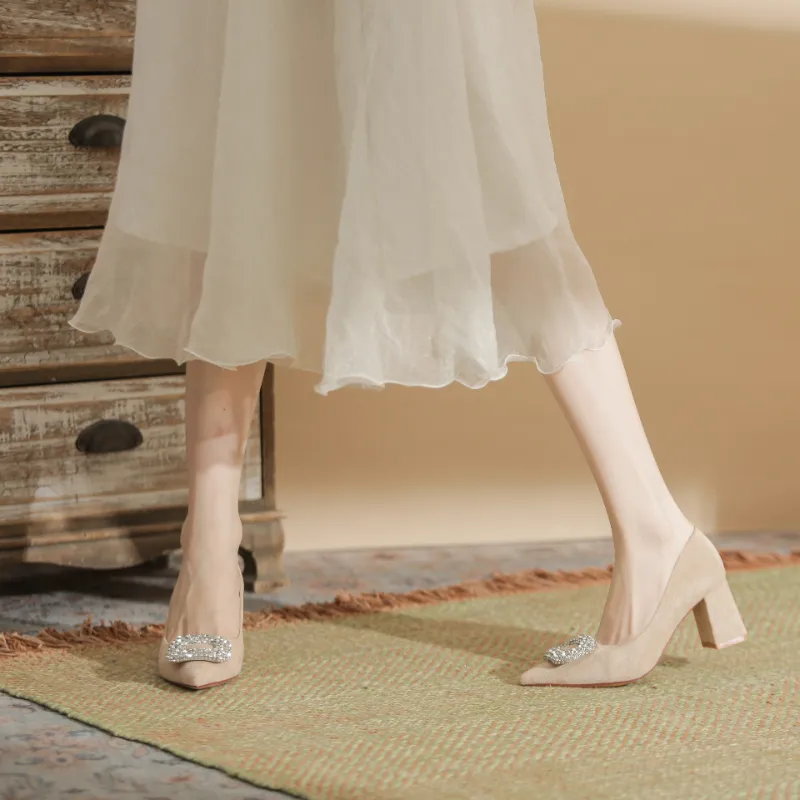 QITUMAUL High Heels Women's Nude-11