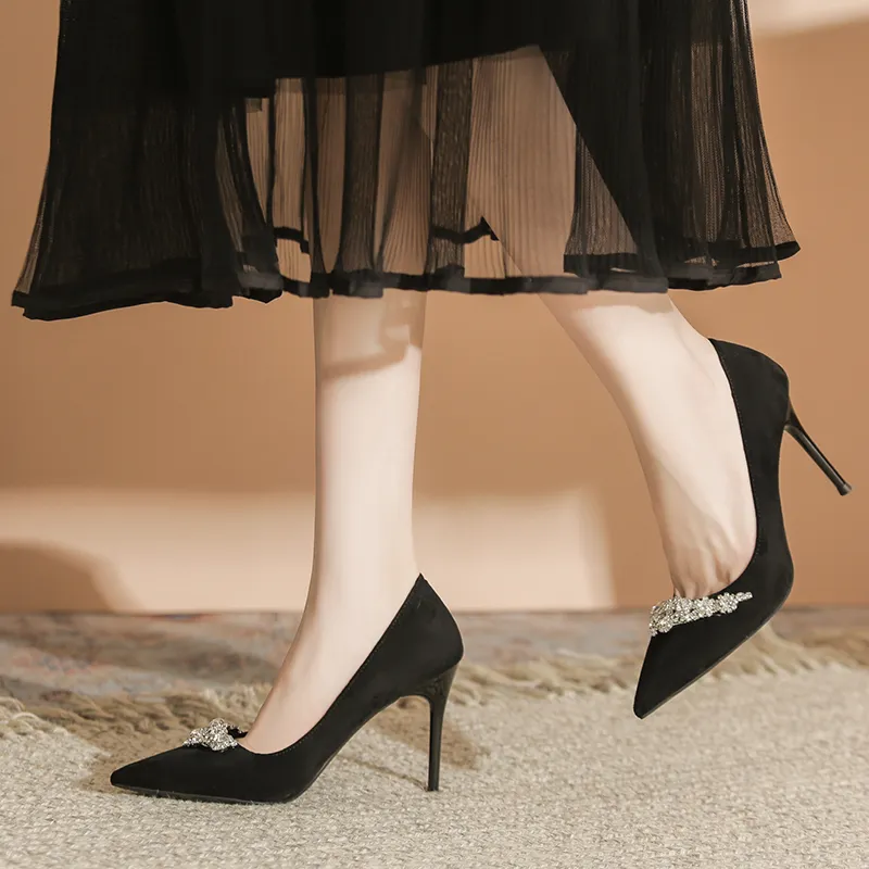 QITUMAUL Slim Heel High Heels Women's-5