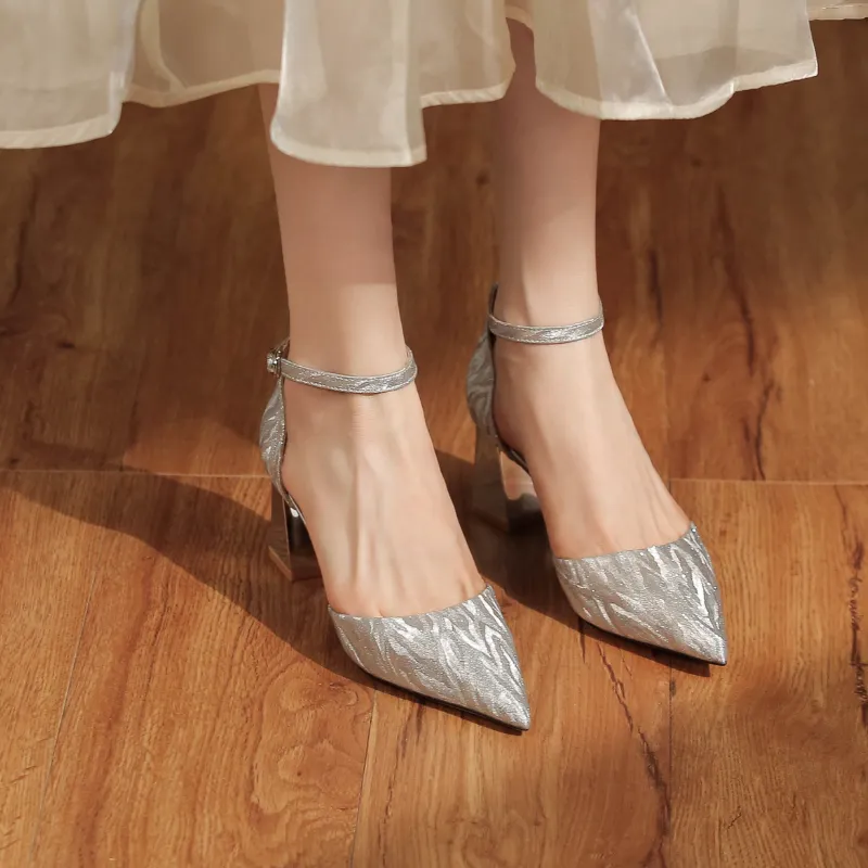 QITUMAUL High Heels Women's Champagne-13
