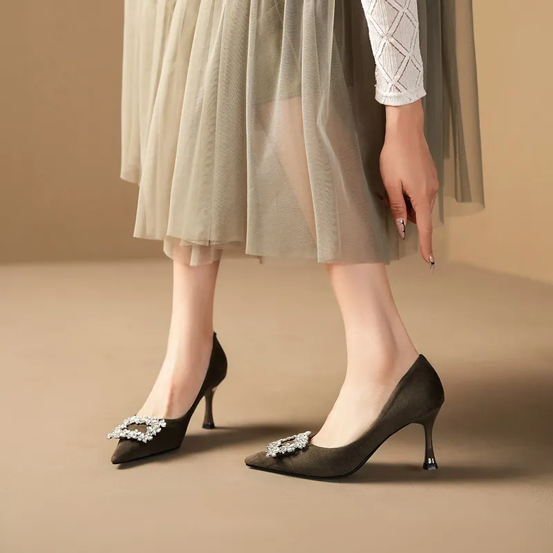 QITUMAUL Slim Heel High Heels Women's-18