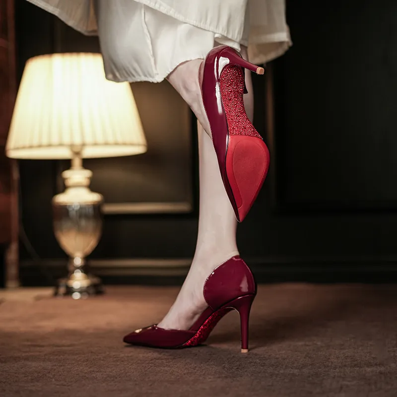 QITUMAUL Slim Heel High Heels Women's-13