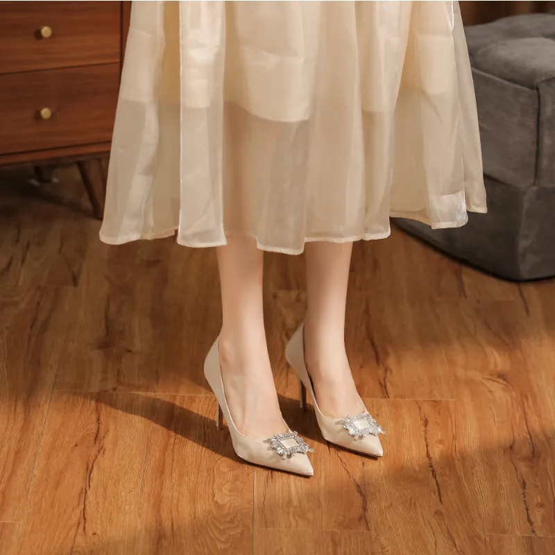 QITUMAUL Slim Heel High Heels Women's-10