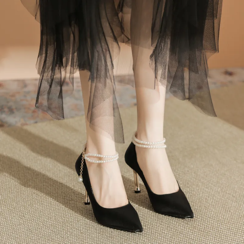 QITUMAUL Slim Heel High Heels Women's-1