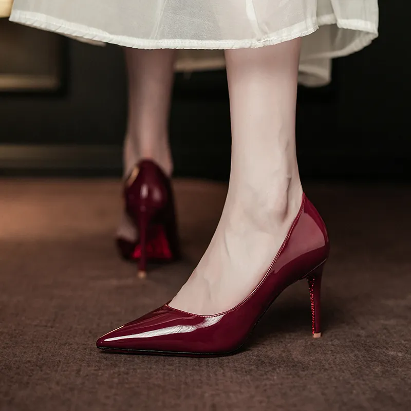 QITUMAUL Slim Heel High Heels Women's-11