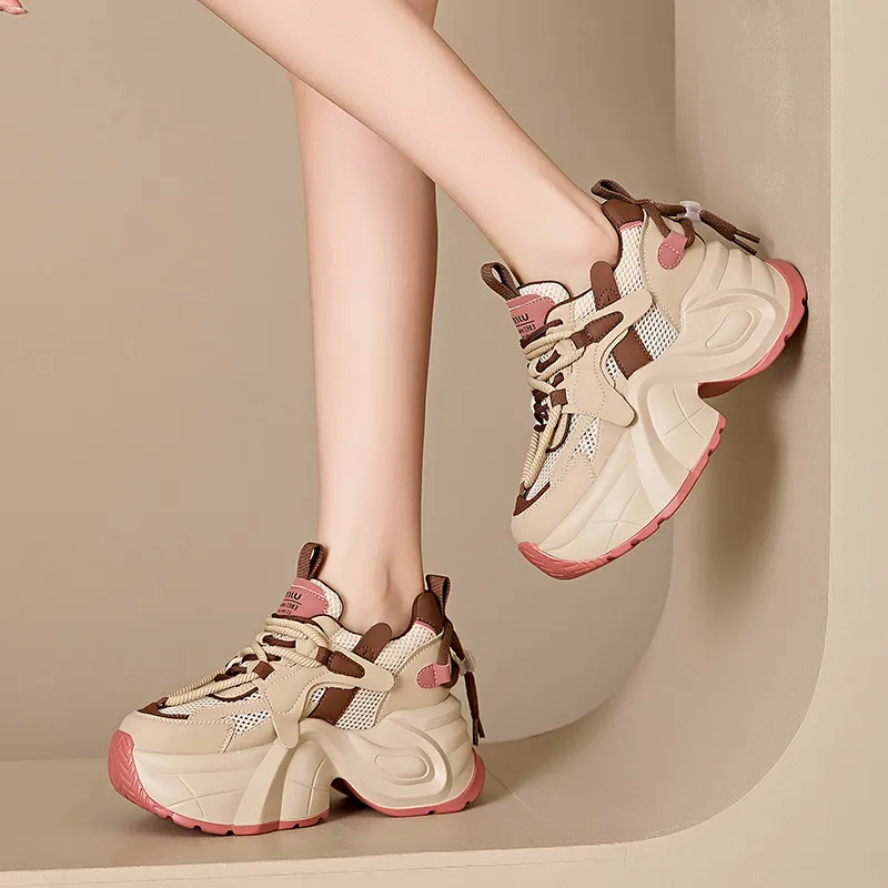 QITUMAUL Anti Slip Wear Resistant Low Top Chunky Sneakers Women's-10