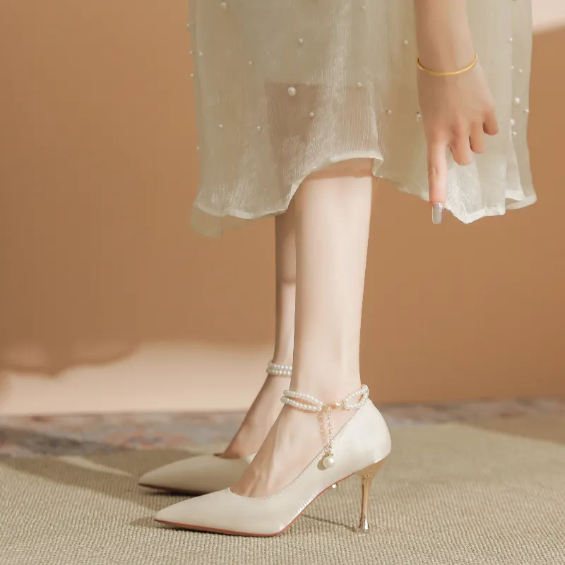 QITUMAUL Slim Heel High Heels Women's-28