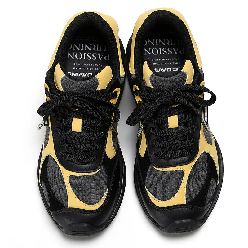 ADCDAVINCI Functional Wind Series Lightweight Anti-Slip And Wear-Resistant Low-Top Casual Shoes Unisex Black Yellow-3