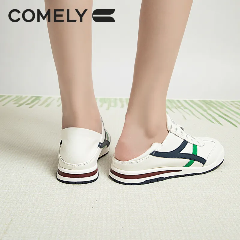 COMELY Casual Shoes Women's Low Top Ecru/Blue/Silver-14