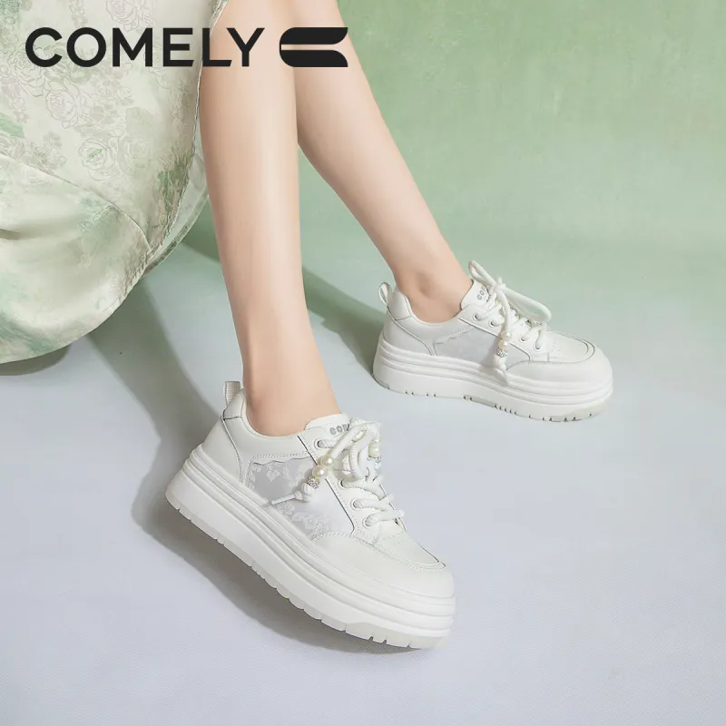 COMELY Casual Shoes Women's Low Top Ecru-8
