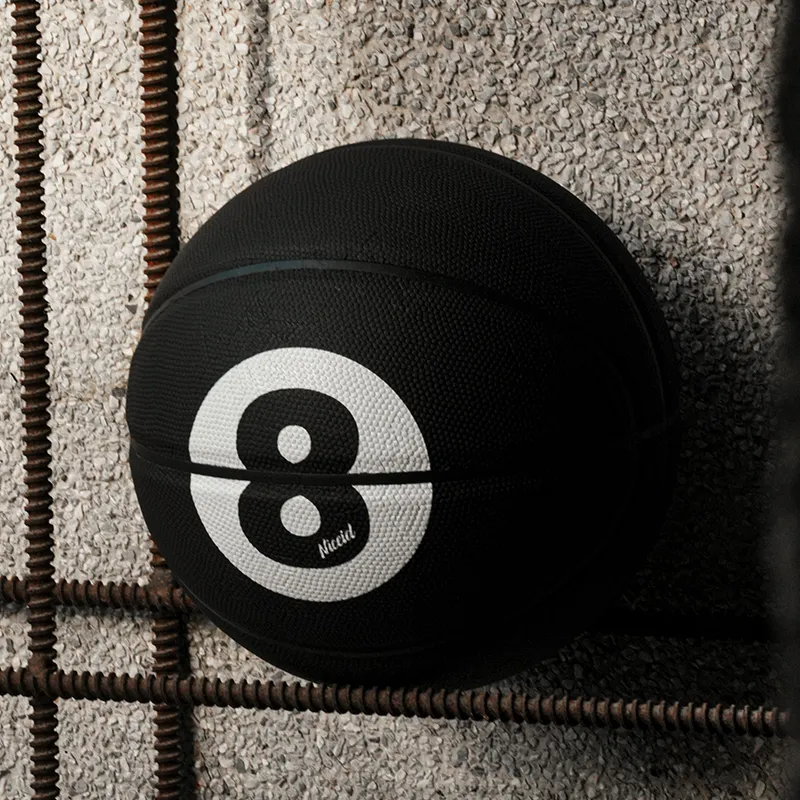 NICEID Rubber Basketball Black Size 7 Standard Ball Street Training Competition Unisex-4