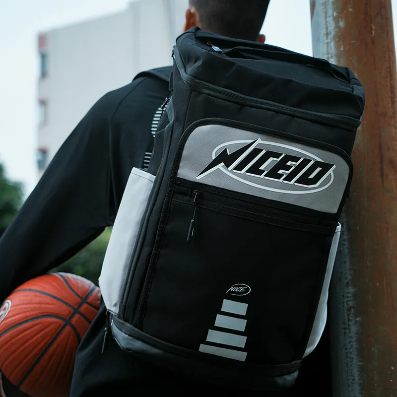 NICEID Polyester Backpack Large Size Unisex Gray-6