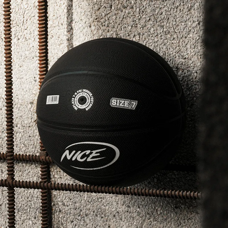 NICEID Rubber Basketball Black Size 7 Standard Ball Street Training Competition Unisex-6