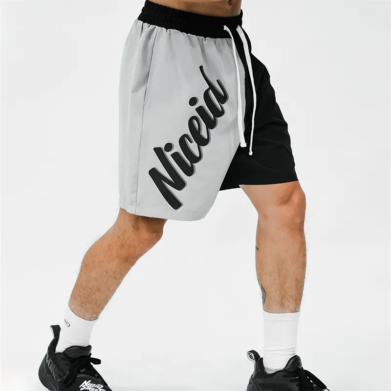 NICEID Basketball Shorts Unisex Black Gray-3