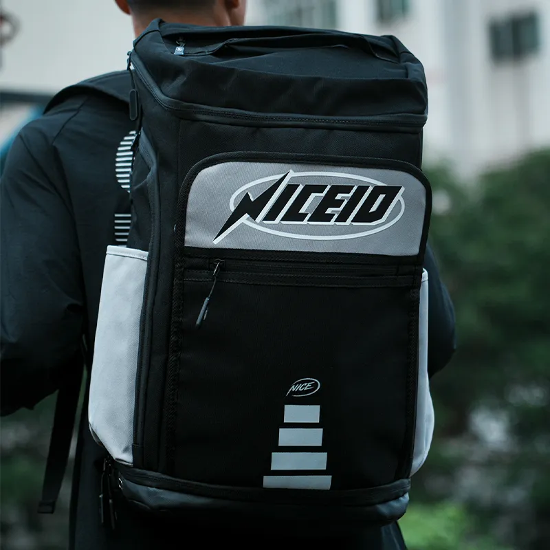 NICEID Polyester Backpack Large Size Unisex Gray-5