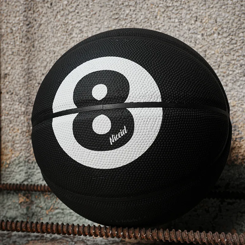 NICEID Rubber Basketball Black Size 7 Standard Ball Street Training Competition Unisex-2