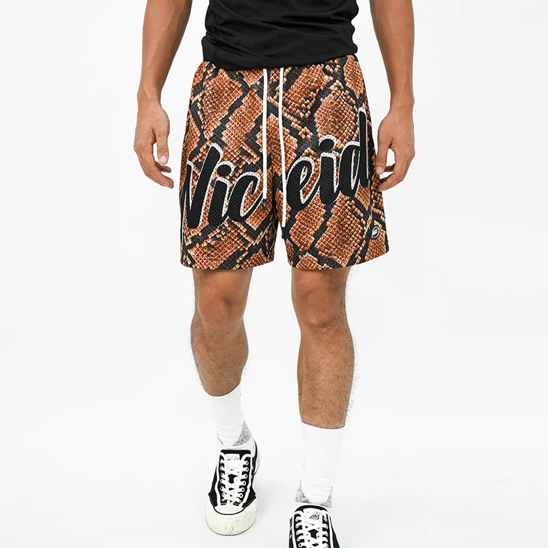 NICEID Basketball Shorts Men Python Snakeskin Print-2