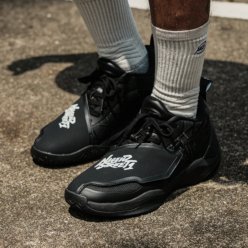 NICEID Cushioned Slip Resistant Grip Mid Top Basketball Shoes Men's Black-8