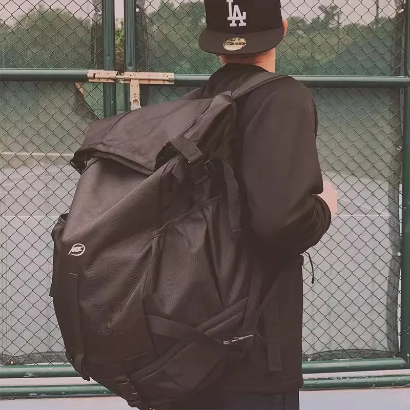 NICEID Oxford Outdoor Hiking Bag Backpacks Large Size Unisex Black-2