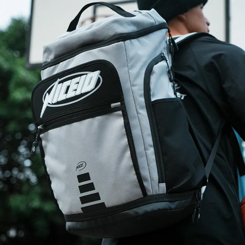 NICEID Polyester Backpack Large Size Unisex Gray-14