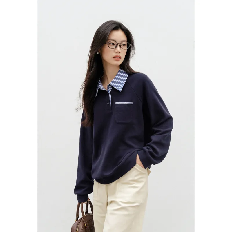 Migu Sweatshirts Women's Navy Blue-4