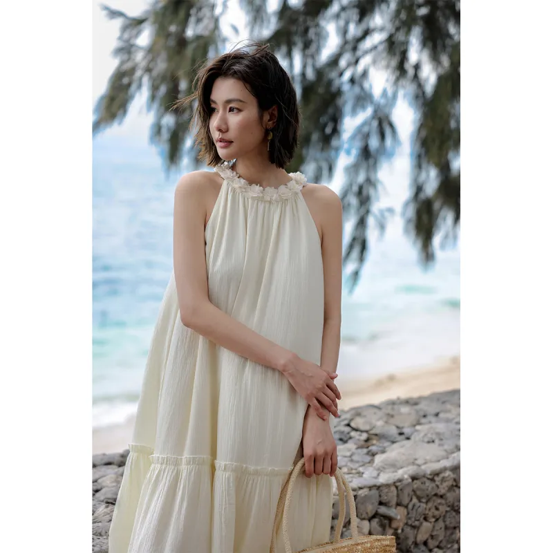 Migu Sleeveless Dresses Women's Apricot-2