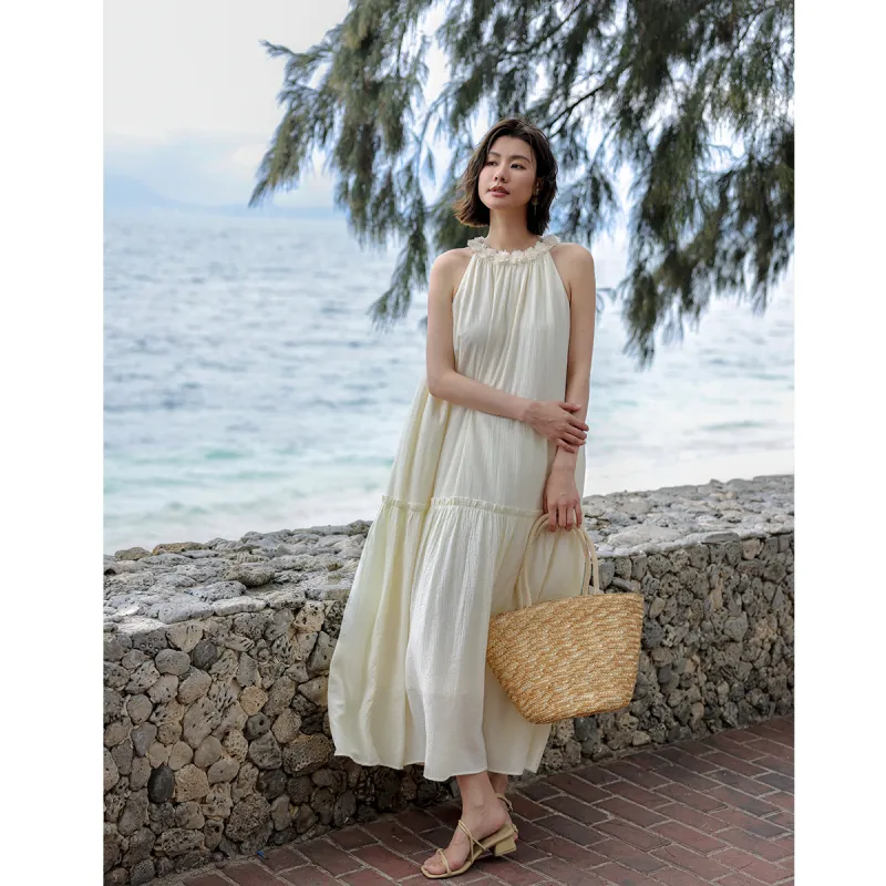 Migu Sleeveless Dresses Women's Apricot-3