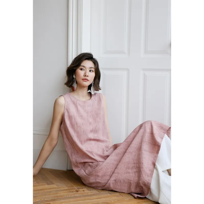 Migu Sleeveless Dresses Women's Pink-3