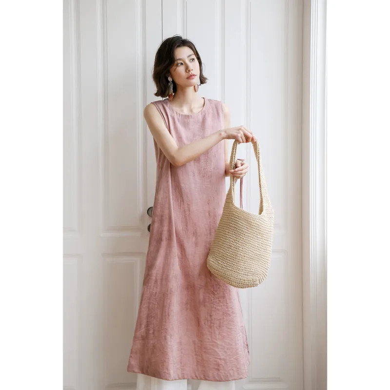 Migu Sleeveless Dresses Women's Pink-2
