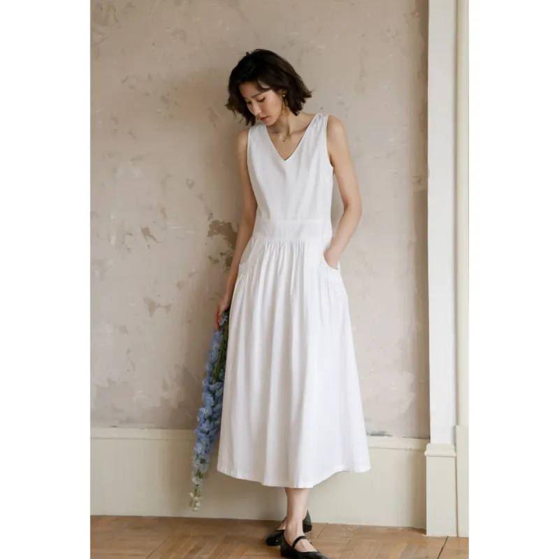 Migu Sleeveless Dress Women's White-3