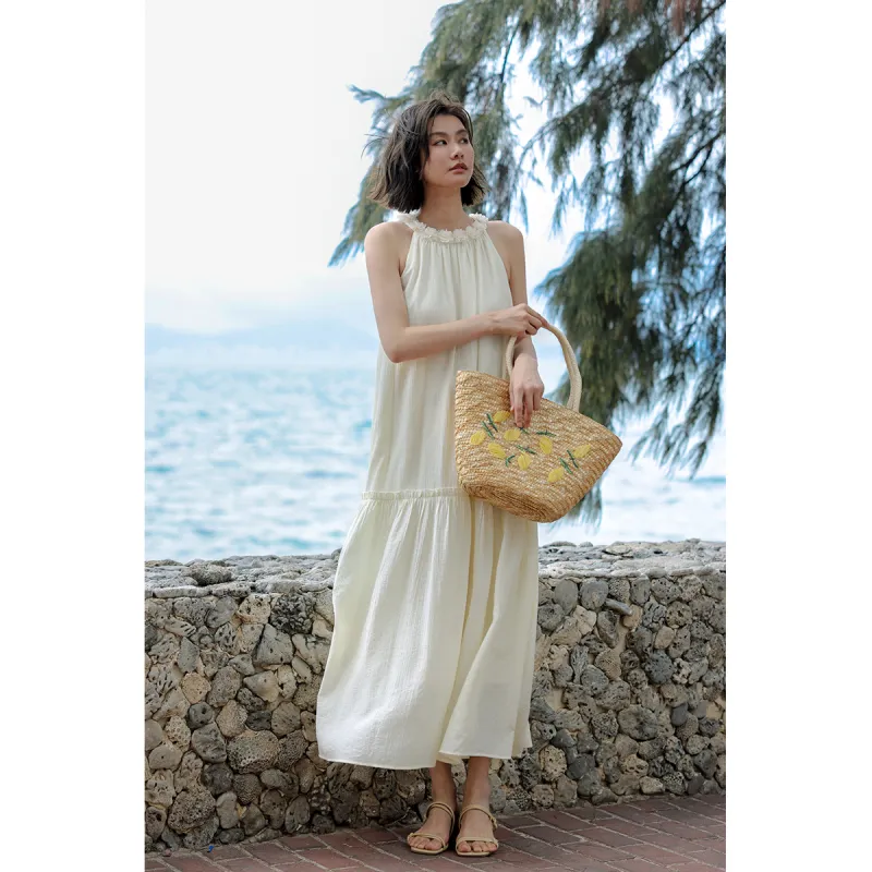 Migu Sleeveless Dresses Women's Apricot-1