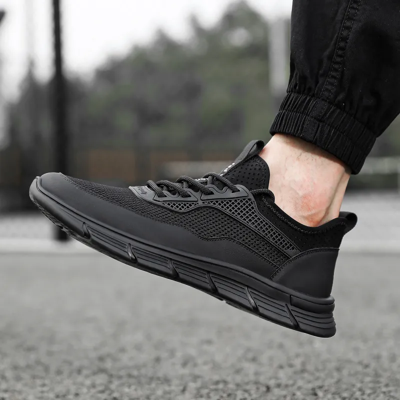 RED DRAGONFLY Athletic Shoes Lightweight Anti Slip Low Top Casual Shoes Men's Black-5