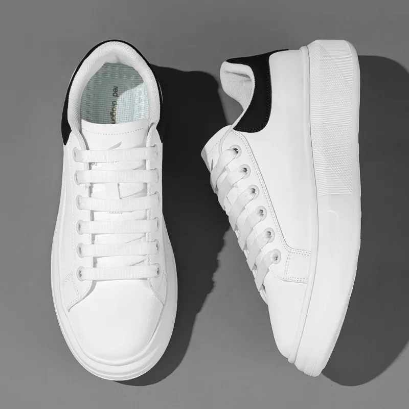 RED DRAGONFLY Small White Shoes Lightweight And Breathable Low Top Casual Shoes Men's White Black-11