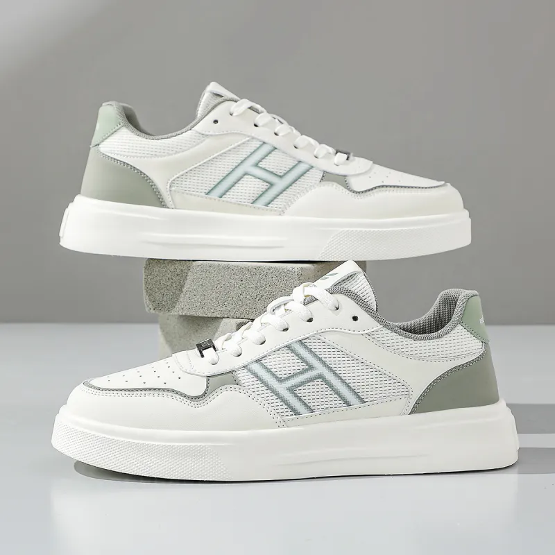 RED DRAGONFLY Skateboard Shoes Lightweight And Breathable Low Top Casual Shoes Men's White Blue Beige Green-9