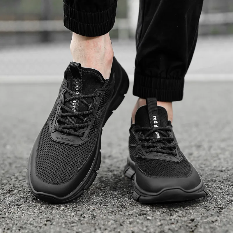 RED DRAGONFLY Athletic Shoes Lightweight Anti Slip Low Top Casual Shoes Men's Black-6