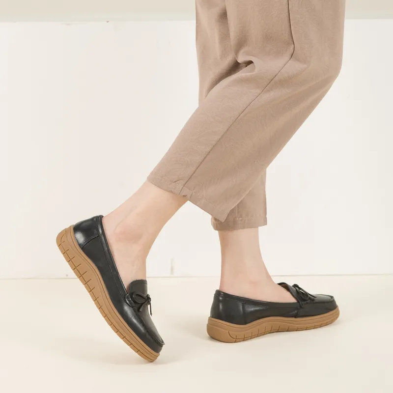 RED DRAGONFLY Gommino Loafers Small Leather Shoes Slip on Unlined Shoes Women's Black/Beige/Apricot-5