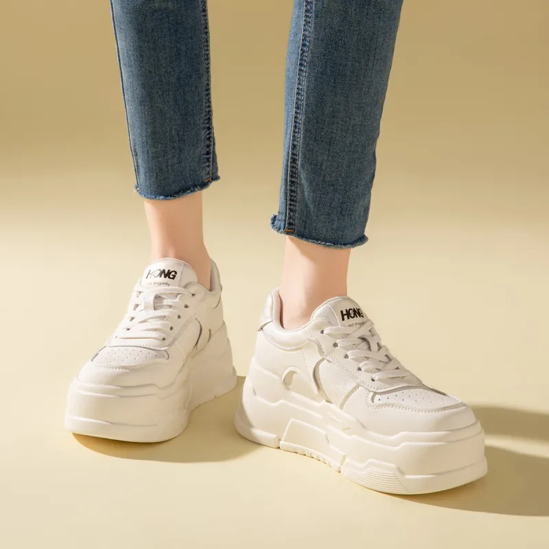 RED DRAGONFLY Platform Shoes Height Increasing Lightweight Low Top Casual Shoes Women's Beige Black Ecru-13