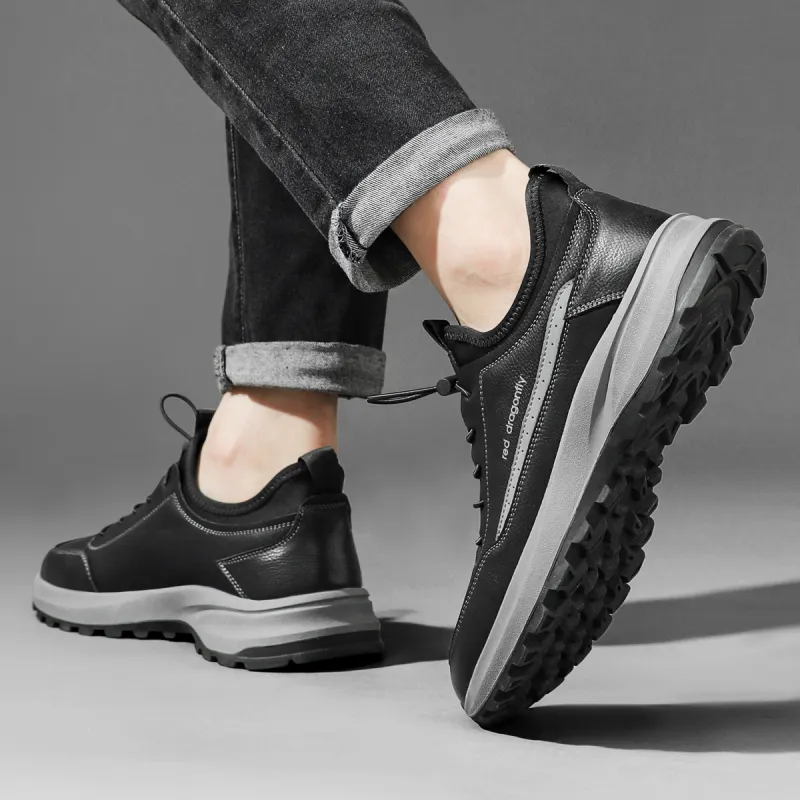 RED DRAGONFLY Flat Shoes Lightweight And Breathable Low Top Casual Shoes Men's Black Gray Color-7