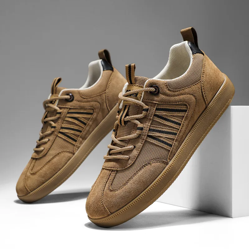 RED DRAGONFLY German Army Trainers Wear resistant And Lightweight Low Top Casual Shoes Men's Camel Beige-5