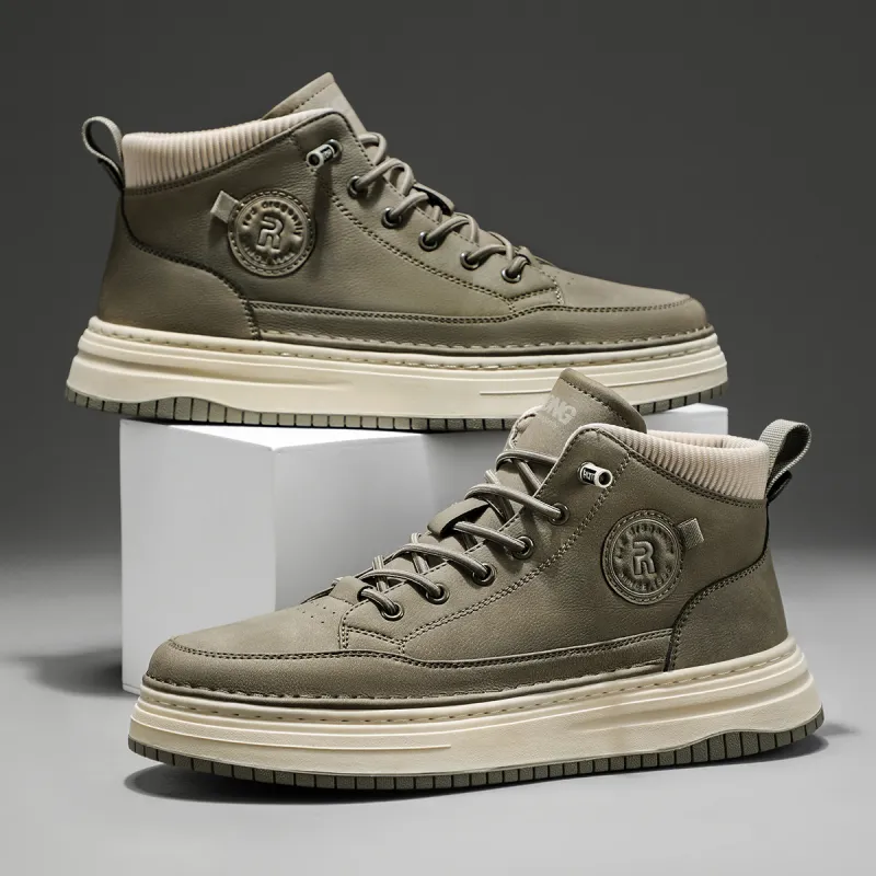 RED DRAGONFLY High Top Shoes Warm And Lightweight High Top Casual Shoes Men's Black/Khaki-13