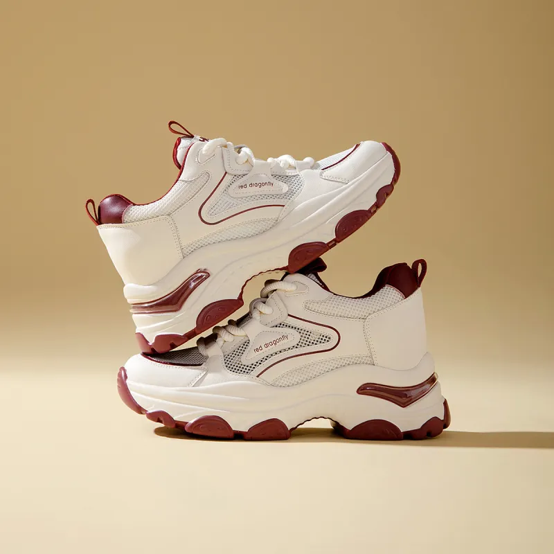 RED DRAGONFLY Low Top Chunky Sneakers Women's-10