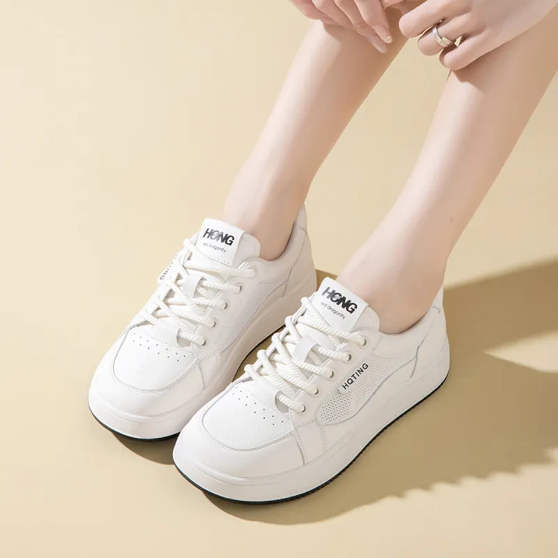 RED DRAGONFLY Low Top Skateboard Shoes Women's White-3