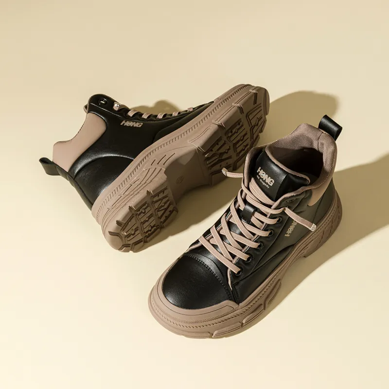 RED DRAGONFLY Flat Shoes Lightweight Warm High Top Casual Shoes Women's Black Coffee Light Coffee-7